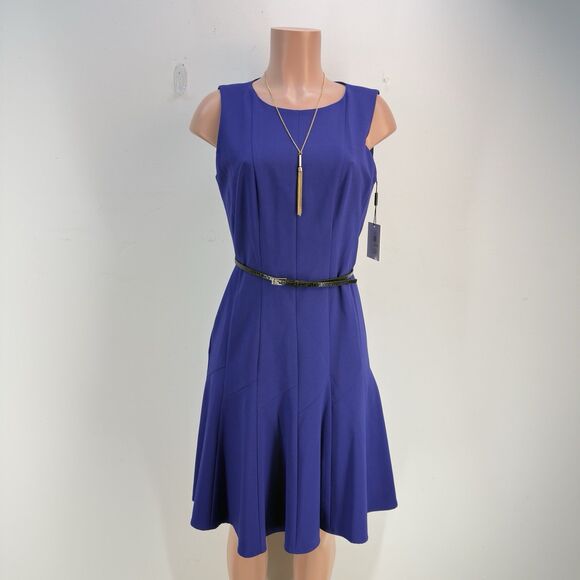Calvin Klein Dresses & Skirts - Calvin Klein Blue Dress Full Skirt Fit & Flare Party Sz 8 NWT
